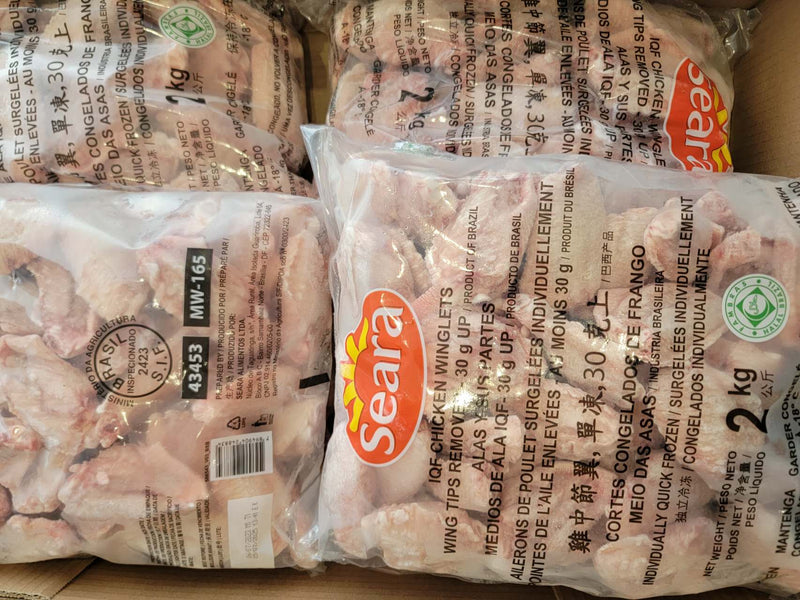 Chicken wings in a bag, 2kg in a pack