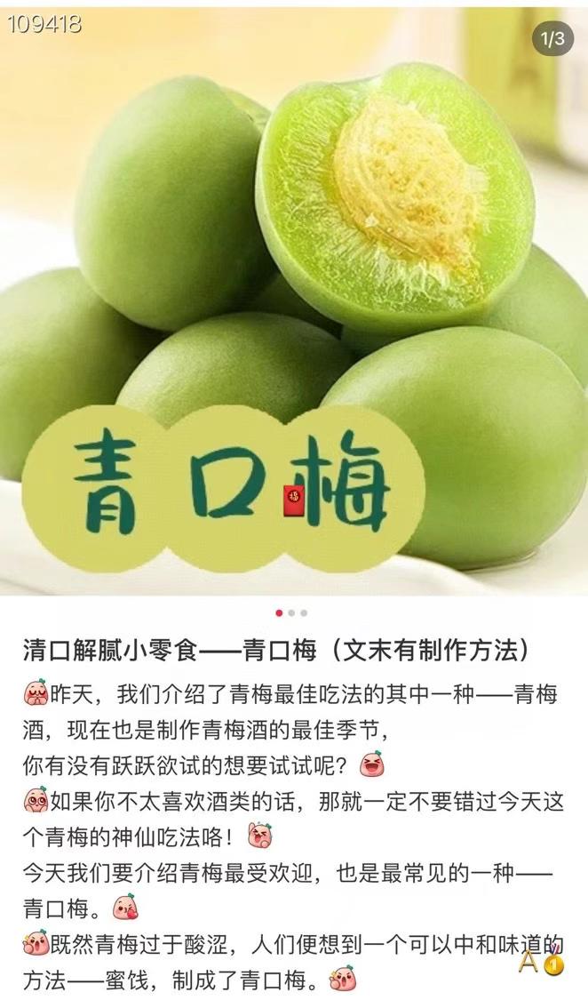 Fujian specialty green plum